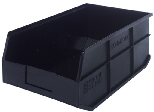 [SSB465BK] Quantum Stackable Shelf Bin, 18" x 11" x 7", Black, 6/ctn