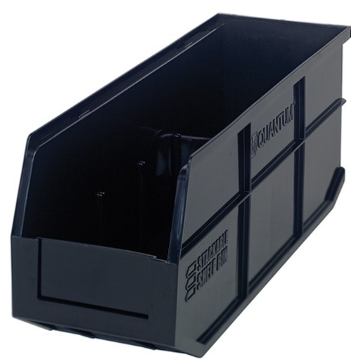 [SSB461BK] Quantum Stackable Shelf Bin, 18" x 6" x 7", Black, 6/ctn