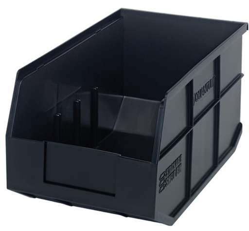 [SSB443BK] Quantum Stackable Shelf Bin, 14" x 8.25" x 7", Black, 12/ctn