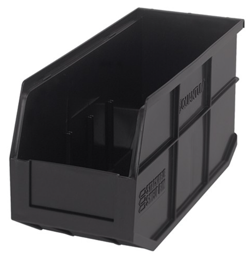 [SSB441BK] Quantum Stackable Shelf Bin, 14" x 6" x 7", Black, 6/ctn