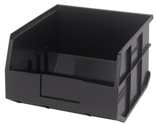 [SSB425BK] Quantum Stackable Shelf Bin, 12" x 11" x 7", Black, 6/ctn