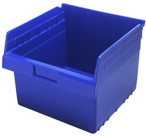[QSB809BL] Quantum Medical Store-Max 11-5/8" x 11-1/8" x 8" Shelf Bin, Blue, 8/ctn