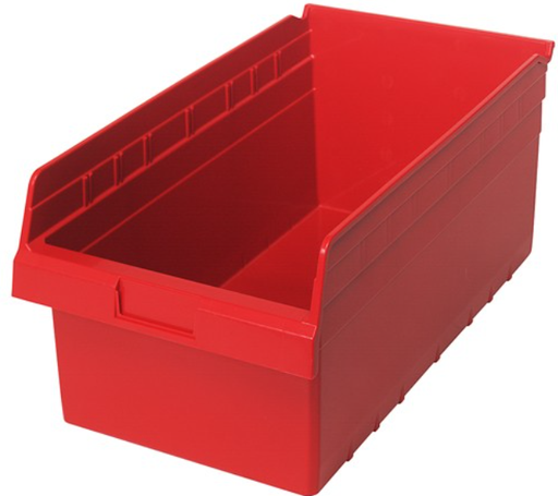 [QSB810RD] Quantum Shelf Bin, 17 7/8" x 11 1/8" x 8", Red, 8/ctn