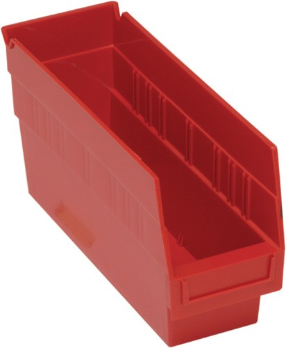 [QSB201RD] Quantum Medical Store-More 11 5/8" x 4 1/8" x 6' Shelf Bin, Red, 36/ctn