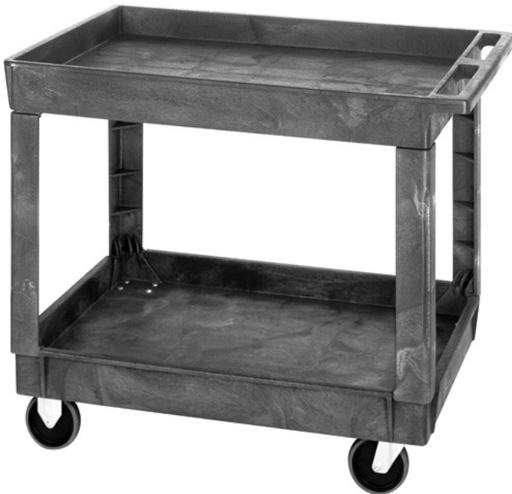 [PC4026-33] Quantum Plastic Cart, 40"L x 26"W x 32.5"H, 2 Shelves, Gray