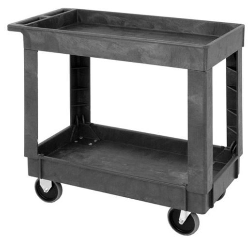 [PC3518-33] Quantum Plastic Cart, , 34.25"L x 17.5"W x 32.5"H, 2 Shelves, Gray