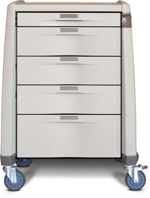 [AM10MC-LCD-K-DR131] Capsa Avalo® Standard Medical Cart, 43" H X 24" D X 31" W, Light Creme/ Dark Creme, Keyless Lock