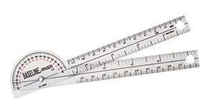 [12-1005] Fabrication Baseline 180° Clear Plastic Pocket Goniometer, 6"