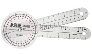 [12-1001] Fabrication Baseline 360° Clear Plastic Goniometer, 8"