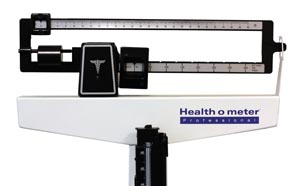 [402LBWH] Health O Meter Physician Balance Beam Scales, Height Rod, Wheels, 400 lb Capacity