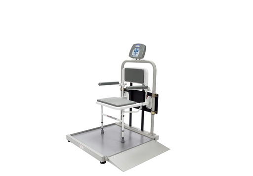 [2500CKG] Health O Meter Professional 454 kg Digital Wheelchair Ramp Scale Kilograms Only w/ Fold-Away Seat