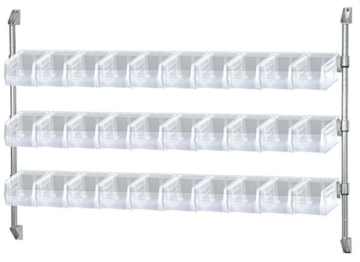 [CAN-34-60BH-230CL] Quantum Wire Cantilever Bin Holder, 60" x 34", Clear, w/30 Bins