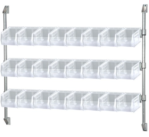 [CAN-34-48BH-230CL] Quantum Wire Cantilever Bin Holder, 48" x 34", Clear, with (24) QUS230CL