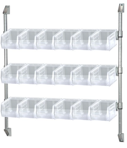 [CAN-34-36BH-230CL] Quantum Wire Cantilever Bin Holder, 36" x 34", Clear, w/18 Bins