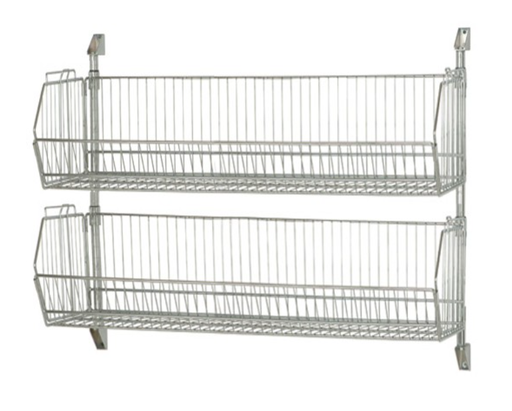 [CAN-34-204812BC-PWB] Quantum Post Wall Cantilever, 48" x 34", Chrome, w/2 Baskets