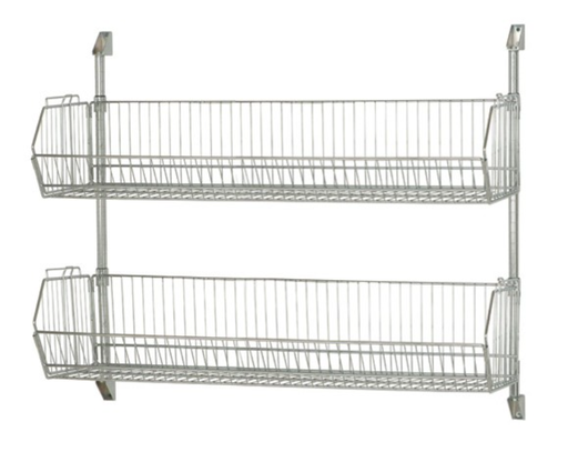 [CAN-34-2048BC-PWB] Quantum Post Wall Cantilever, 48" x 34", Chrome, w/2 Baskets