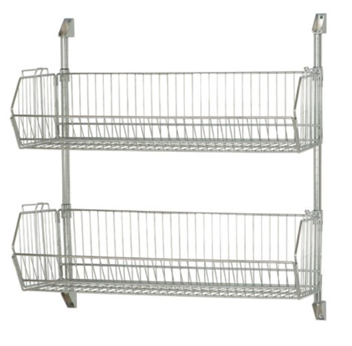 [CAN-34-2036BC-PWB] Quantum Post Wall Cantilever, 36" x 34", Chrome, w/2 Baskets