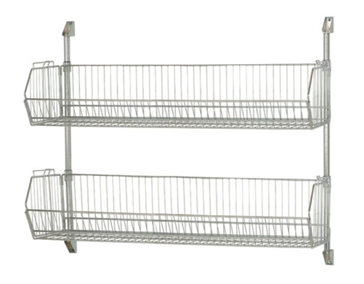 [CAN-34-1448BC-PWB] Quantum Post Wall Cantilever, 48" x 34", Chrome, w/2 Baskets