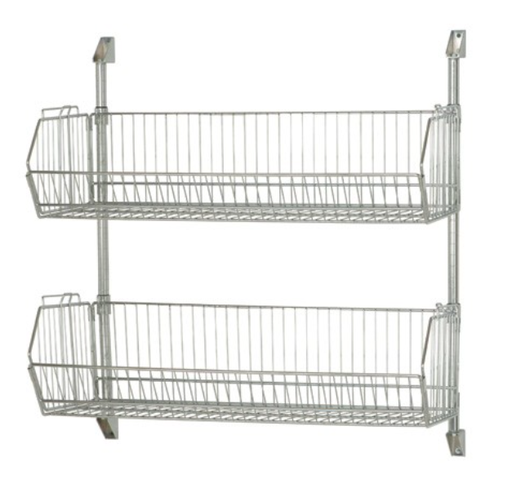 [CAN-34-1436BC-PWB] Quantum Post Wall Cantilever, 36" x 34", Chrome, with (2) 1436BC Baskets