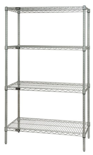 [WR74-1860C] Quantum Wire Shelves, Wire Shelf, 4 Shelf, 74"H x 18"W x 60"L, Chrome