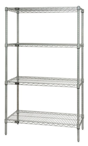 [WR74-1872C] Quantum Wire Shelves, Wire Shelf, 4 Shelf, 74"H x 18"W x 72"L, Chrome