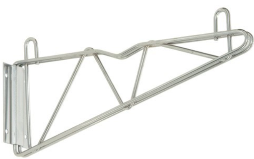 [DWB24] Quantum Single Shelf Wall Mount, (2) Wall Mount Brackets with (2) 24" Cantilevers, Chrome