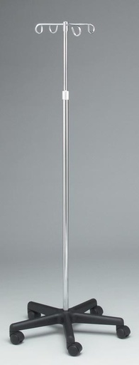 [4356] Tech-Med IV Pole, , 4 Hook, 5 Caster, Adjust 47" - 84"