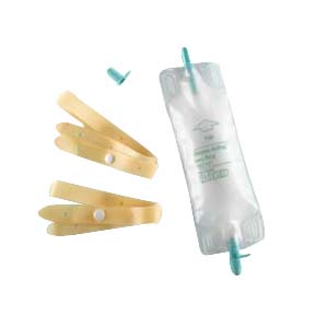 [150106] Bard Medical Dispoz-A-Bag 9 oz Leg Bag w/ Rubber Cap Valve & Pair of Leg Straps, 50/Case