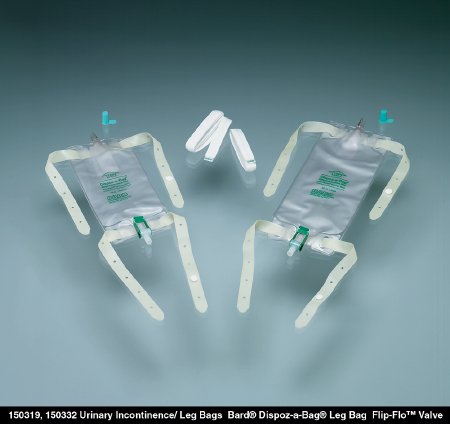 [150432] Bard Medical Dispoz-A-Bag 32 oz Leg Bags w/ Flip-Flo Valve/Bonus Pack/Pair of Fabric Leg Straps, 12/Case
