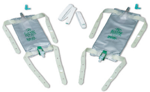[150419] Bard Medical Dispoz-A-Bag 19 oz Leg Bags w/ Flip-Flo Valve/Bonus Pack/Pair of Fabric Leg Straps, 12/Case