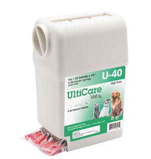 [07261] Ultimed Ultricare Vetrx Diabetes Care UltiGuard U-40 Syringe Dispenser, 29G x ½", 1cc