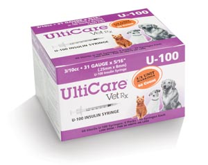 [9436] Ultimed Ultricare Vetrx Diabetes Care U-100 Syringe, 31G x 5/16&quot;, 3/10cc, 1/2 Unit Marking