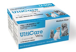 [08250] Ultimed Ultricare Vetrx Diabetes Care U-100 Syringe, 28G x ½", 1/2cc