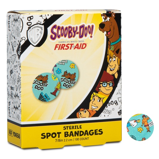 [10658] Dukal American White Cross 7/8 inch Scooby Doo Adhesive Kid Design Bandages, 2400/Pack
