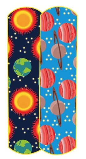 [15650] Nutramax Planets & Stars Adhesive Bandage, ¾" x 3", 100/bx
