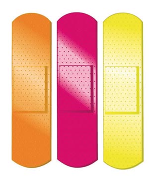 [1076413] Nutramax Stat Strip® Adhesive Bandage, ¾&quot; x 3&quot;, Assorted Neon Colors, 100/bx