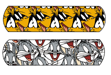 [1075737] Nutramax Looney Tunes™ Bugs Bunny™ &amp; Daffy Duck™ Assorted, Stat Strip®, ¾&quot; x 3&quot;, 100/bx