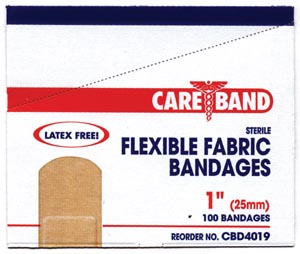 [CBD4019] Aso Careband™ Fabric Strip Bandage, 1&quot; x 3&quot;, Latex Free (LF), 100 bx, 12 cs