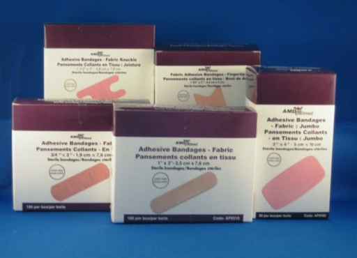 [AF0334] Amd Medicom Fabric Adhesive Bandages, ¾" x 3", 100/bx, 12bx/case