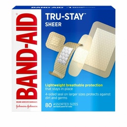 [117134] Johnson &amp; Johnson Band-Aid Assorted Tru-Stay Sheer Adhesive Bandages, 24 Boxes/Case