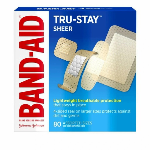 [117134] Johnson & Johnson Band-Aid Assorted Tru-Stay Sheer Adhesive Bandages, 24 Boxes/Case