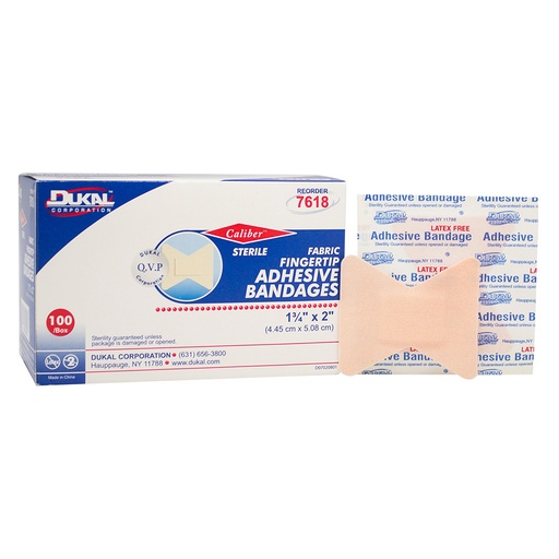 [7618] Dukal Fabric Adhesive Bandages for Fingertip, 2400/Pack