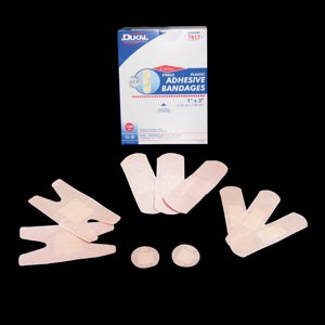 [7616] Dukal Adhesive Bandages, Plastic Adhesive Strips, ¾" x 3", 100 bx
