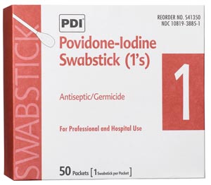[S41350] PDI PVP Iodine Prep Swab 1s, 1/pk