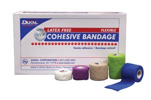 [8026ASLF] Dukal Cohesive Bandages, 2" x 5 yds, Latex Free (LF), NS, Assorted Colors, 36 pk