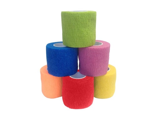 [A1061-A] Amd Medicom Cohesive Bandage, 1" x 5 yds, NS, Assrtd Colors, 72 bx
