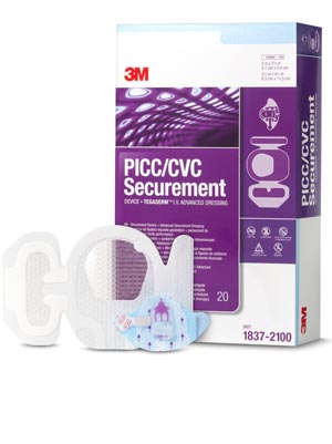[1837-2100] 3M™PICC/CVC Securement Device + Tegaderm™IV Advanced Securement Dressing: 3.5" x 4.5"