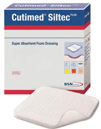 [7328800] BSN Medical Cutimed Siltec Plus Dressings w/SoftTack Adherence, 2" x 2.5", Sterile, 10/bx