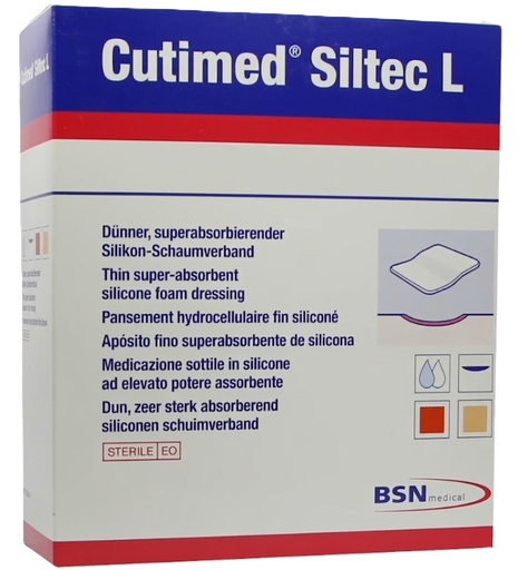 [7328300] BSN Medical Cutimed Siltec L Foam Dressing For Low Exuding Wounds, 2" x 2.5", Sterile, 10/bx