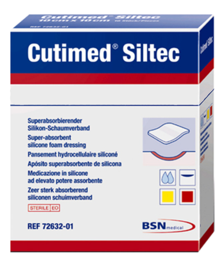 [7328500] BSN Medical Cutimed Siltec Foam Dressing w/FeatherTack Adherence, 2" x 2.5", Sterile, 10/bx